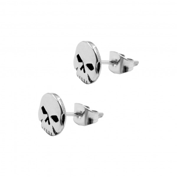 Edelstahl Ohrstecker "Totenkopf"