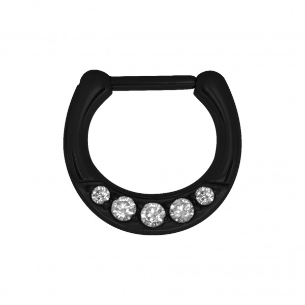 Septum Clicker aus Chirurgenstahl mit Cubic Zirkonia