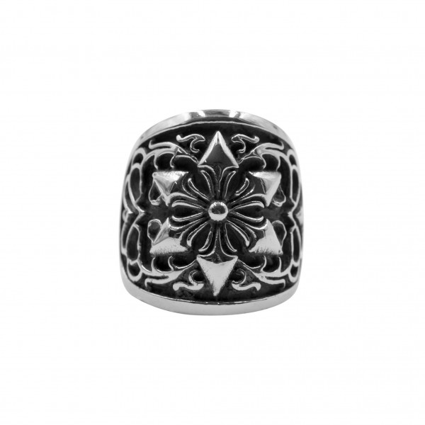 Edelstahlring "Fleur de lis"